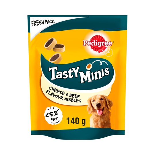 Pedigree Tasty Minis Dog Treats Cheesy Nibbles with Cheese a